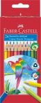   FABER-CASTELL Színes ceruza készlet, háromszögletű, FABER-CASTELL "Papagáj", 24 különböző szín