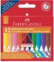   FABER-CASTELL Zsírkréta, háromszögletű, FABER-CASTELL "Grip", 12 különböző szín
