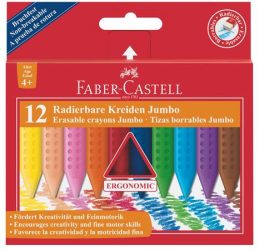 FABER-CASTELL Zsírkréta, háromszögletű, FABER-CASTELL "Jumbo Grip", 12 különböző szín FABER-CASTELL Zsírkréta, háromszögletű, FABER-CASTELL "Jumbo Grip", 12 különböző szín
