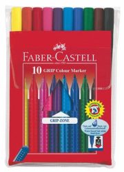 FABER-CASTELL Filctoll készlet, háromszögletű, FABER-CASTELL "Grip", 10 különböző szín FABER-CASTELL Filctoll készlet, háromszögletű, FABER-CASTELL "Grip", 10 különböző szín
