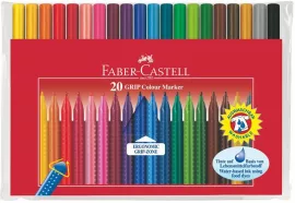 FABER-CASTELL Filctoll készlet, háromszögletű, FABER-CASTELL "Grip", 20 különböző szín