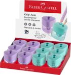   FABER-CASTELL Hegyező display, kétlyukú, FABER-CASTELL, "Grip Auto", vegyes pasztell színek