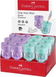 FABER-CASTELL Hegyező display, egylyukú, tartályos FABER-CASTELL "GRIP Auto Mini", vegyes pasztell színek FABER-CASTELL Hegyező display, egylyukú, tartályos FABER-CASTELL "GRIP Auto Mini", vegyes pasztell színek