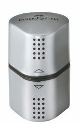 FABER-CASTELL Hegyező, háromlyukú, FABER-CASTELL "Grip 2001 Trio", szürke FABER-CASTELL Hegyező, háromlyukú, FABER-CASTELL "Grip 2001 Trio", szürke