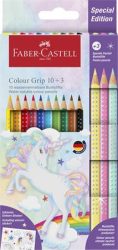 FABER-CASTELL Színes ceruza készlet, háromszögletű, FABER-CASTELL "Grip", 13 különböző szín, unikornis FABER-CASTELL Színes ceruza készlet, háromszögletű, FABER-CASTELL "Grip", 13 különböző szín, unikornis