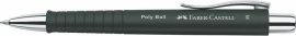 FABER-CASTELL Golyóstoll, 0,7 mm, nyomógombos tolltest, fekete tolltest, FABER-CASTELL "Poly Ball", kék