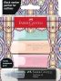   FABER-CASTELL Szövegkiemelő készlet, FABER-CASTELL "Glassy", 3 különböző pasztell szín + fekete