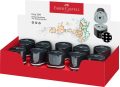  FABER-CASTELL Hegyező display, háromlyukú, tartályos, FABER-CASTELL "Grip 2001 Trio", fekete