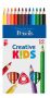   ICO Színes ceruza készlet, háromszögletű, vastag, ICO "Creative kids", 12 különböző szín