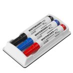   ICO Tábla- és flipchart marker készlet tartóban, 1-3 mm, kúpos, ICO "11 XXL", 3 különböző szín +táblatörlő