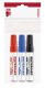   ICO Tábla- és flipchart marker készlet, 1-3 mm, kúpos, ICO "Plan", 3 különböző szín