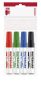   ICO Tábla- és flipchart marker készlet, 1-3 mm, kúpos, ICO "Plan", 4 különböző szín