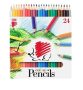   ICO Színes ceruza készlet, hatszögletű, ICO "Süni", 24 különböző szín