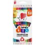   ICO Színes ceruza készlet, kétvégű, háromszögletű, ICO "Süni", 24 különböző szín