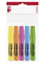 ICO Szövegkiemelő készlet, 1-4 mm, ICO "Videotip", 5 különböző szín