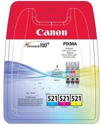 CANON CLI-521KIT Tintapatron multipack Pixma iP3600, 4600 nyomtatókhoz, CANON, c+m+y, 3*9ml CANON CLI-521KIT Tintapatron multipack Pixma iP3600, 4600 nyomtatókhoz, CANON, c+m+y, 3*9ml