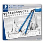   STAEDTLER Grafitceruza készlet, fém doboz, hatszögletű, STAEDTLER "Mars® Lumograph® 100", 24 különböző keménység