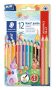   STAEDTLER Színes ceruza készlet, háromszögletű, vastag, hegyezővel, STAEDTLER "Noris® Jumbo 128", 10+2 különböző szín