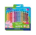   STAEDTLER Színes ceruza készlet, hatszögletű, jumbo, STAEDTLER „Noris® junior 140", Peppa malac, 12 szín