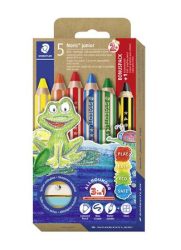 STAEDTLER Színes ceruza készlet, grafitceruzával, hegyezővel,  jumbo, STAEDTLER "Noris® junior 140", 5+1 szín