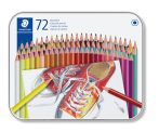   STAEDTLER Színes ceruza készlet, hatszögletű, fém dobozban, STAEDTLER "175", 72 különböző szín