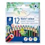   STAEDTLER Színes ceruza készlet, hatszögletű, félhosszú, STAEDTLER "Noris Colour 185", 12 különböző szín