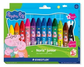 STAEDTLER Zsírkréta, hatszögletű, jumbo, STAEDTLER „Noris® junior 224”, Peppa malac, 12 szín