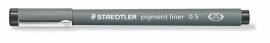 STAEDTLER Tusfilc, 0,5 mm, STAEDTLER "Pigment Liner 308", fekete