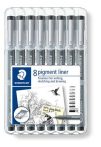  STAEDTLER Tusfilc készlet, 8 különböző vonalvastagság, STAEDTLER "Pigment liner 308", fekete
