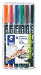 STAEDTLER Alkoholos marker készlet, OHP, 0,4 mm, STAEDTLER "Lumocolor® 313 S", 6 különböző szín STAEDTLER Alkoholos marker készlet, OHP, 0,4 mm, STAEDTLER "Lumocolor® 313 S", 6 különböző szín