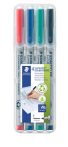 STAEDTLER Alkoholmentes marker készlet, OHP, 0,6 mm, STAEDTLER "Lumocolor® 316 F", 4 különböző szín STAEDTLER Alkoholmentes marker készlet, OHP, 0,6 mm, STAEDTLER "Lumocolor® 316 F", 4 különböző szín