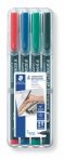  STAEDTLER Alkoholos marker készlet, OHP, 0,6 mm, STAEDTLER "Lumocolor® 318 F", 4 különböző szín