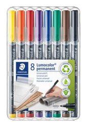 STAEDTLER Alkoholos marker készlet, OHP, 0,6 mm, STAEDTLER "Lumocolor® 318 F", 8 különböző szín STAEDTLER Alkoholos marker készlet, OHP, 0,6 mm, STAEDTLER "Lumocolor® 318 F", 8 különböző szín