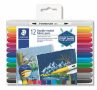   STAEDTLER Textilfilc, kétvégű, STAEDTLER® "3190", 12 különböző szín