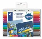 STAEDTLER Textilfilc, kétvégű, STAEDTLER® "3190", 12 különböző szín STAEDTLER Textilfilc, kétvégű, STAEDTLER® "3190", 12 különböző szín