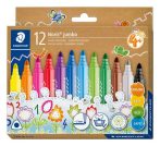 STAEDTLER Filctoll készlet, 3 mm, háromszögletű, kimosható, STAEDTLER "Noris® jumbo 328-B", 12 különböző szín STAEDTLER Filctoll készlet, 3 mm, háromszögletű, kimosható, STAEDTLER "Noris® jumbo 328-B", 12 különböző szín