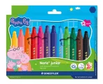   STAEDTLER Filctoll készlet, 2,5 mm, kimosható, jumbo, STAEDTLER „Noris® junior 329”, Peppa malac, 12 szín