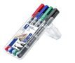   STAEDTLER Alkoholos marker készlet, 0,6/1,5 mm, kúpos, kétvégű, STAEDTLER "Lumocolor® duo 348", 4 különböző szín