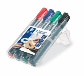 STAEDTLER Alkoholos marker készlet, 2 mm, kúpos, STAEDTLER "Lumocolor® 352", 4 különböző szín