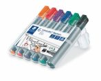   STAEDTLER Flipchart marker készlet, 2-5 mm, vágott, STAEDTLER "Lumocolor 356 B", 6 különböző szín