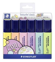 STAEDTLER Szövegkiemelő készlet, 1-5 mm, STAEDTLER "Textsurfer Classic Pastel 364 C", 6 különböző szín