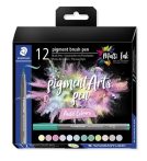 STAEDTLER Ecsetirón készlet, STAEDTLER "Pigment brush 371", 12 különböző pasztell szín STAEDTLER Ecsetirón készlet, STAEDTLER "Pigment brush 371", 12 különböző pasztell szín