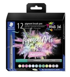 STAEDTLER Ecsetirón készlet, STAEDTLER "Pigment brush 371", 12 különböző pasztell szín STAEDTLER Ecsetirón készlet, STAEDTLER "Pigment brush 371", 12 különböző pasztell szín