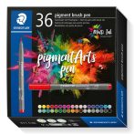   STAEDTLER Ecsetirón készlet, STAEDTLER "Pigment brush 371", 36 különböző szín