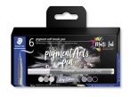 STAEDTLER Ecsetirón készlet, STAEDTLER "Pigment 372", 6 különböző fekete és szürke árnyalat STAEDTLER Ecsetirón készlet, STAEDTLER "Pigment 372", 6 különböző fekete és szürke árnyalat
