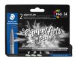   STAEDTLER Filctoll, 1 mm, kúpos, 2 db, STAEDTLER® "Pigment pen 376", intenzív fekete
