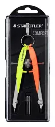 STAEDTLER Körző készlet, precíziós, 2 darabos, STAEDTLER "Mars Comfort 556", neon sárga/narancs