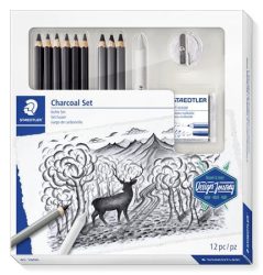 STAEDTLER Grafit- és szénceruza készlet, kiegészítőkkel, 12 darabos, STAEDTLER "Mars® Lumograph® 100C" STAEDTLER Grafit- és szénceruza készlet, kiegészítőkkel, 12 darabos, STAEDTLER "Mars® Lumograph® 100C"
