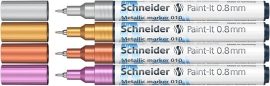 SCHNEIDER Metálfényű marker készlet, 0,8 mm, SCHNEIDER "Paint-It 010", 4 különböző szín SCHNEIDER Metálfényű marker készlet, 0,8 mm, SCHNEIDER "Paint-It 010", 4 különböző szín