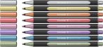   SCHNEIDER Metálfényű filctoll készlet, 1-2 mm, SCHNEIDER "Paint-It 020", 8 különböző szín